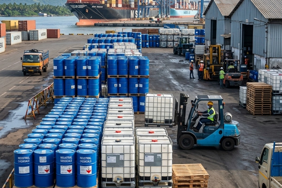 Chemical Drums Warehouse & Port Stock